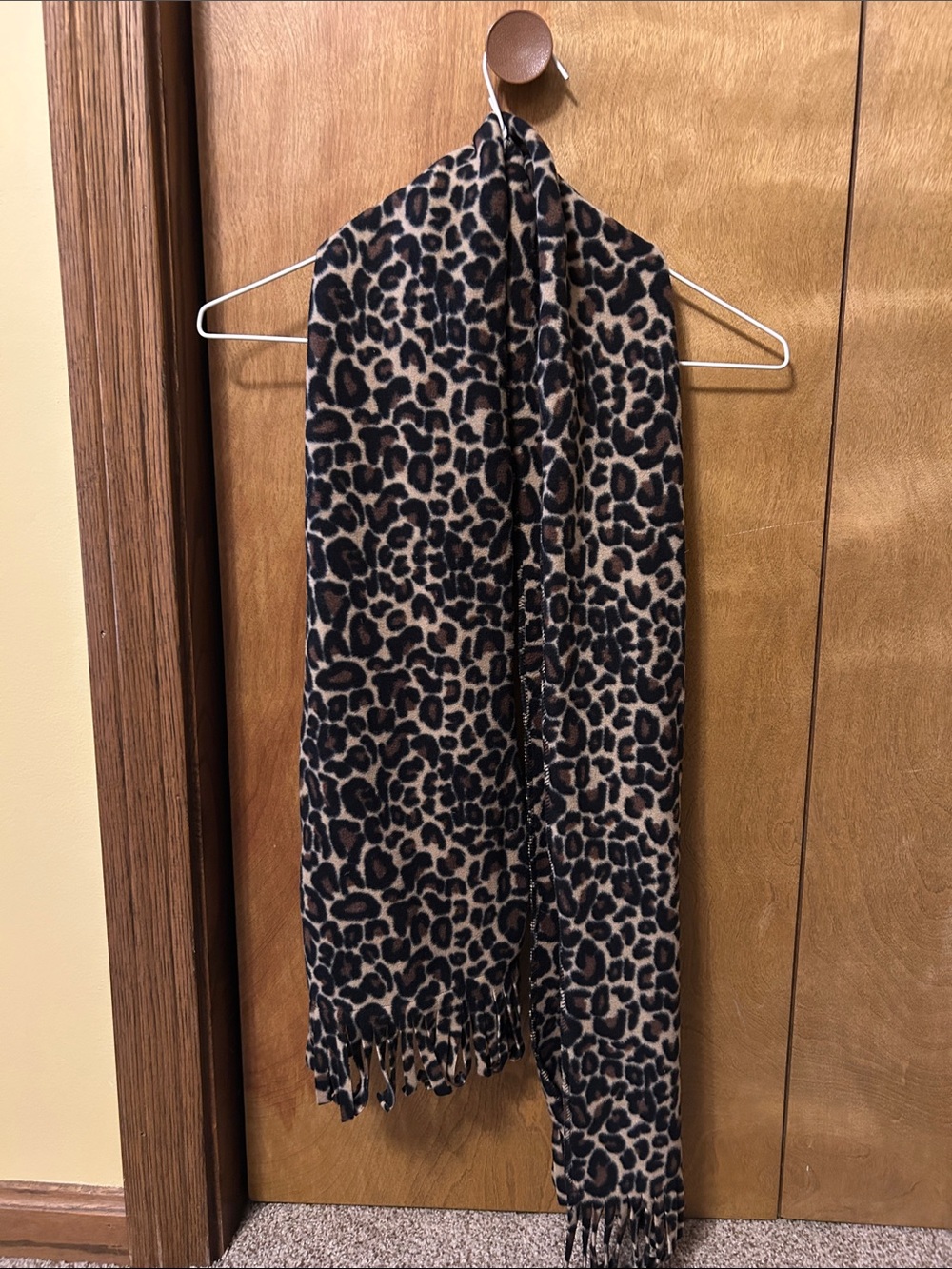 Merona Leopard Print Scarf in Black and Tan